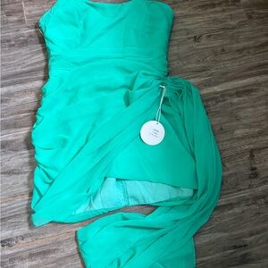 Luxxel Vibrant Teal Strapless Dress